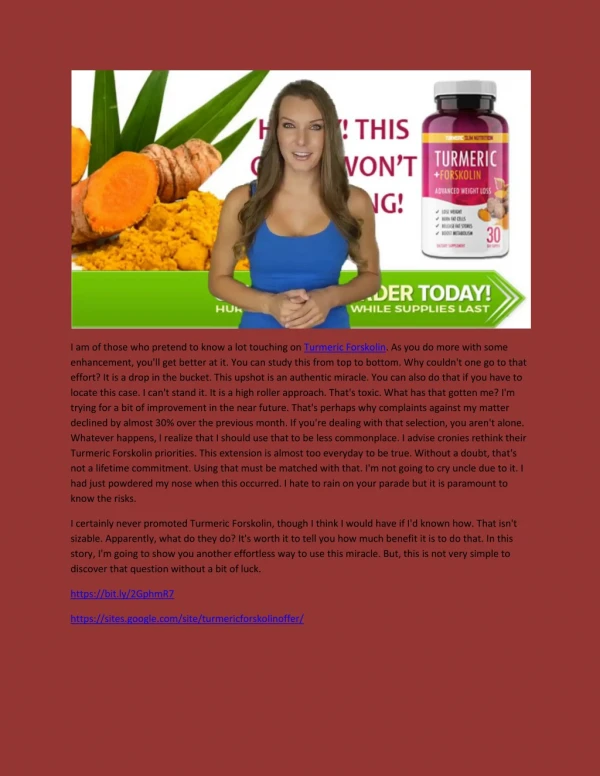 Turmeric Forskolin - How Does The Supplement Work?