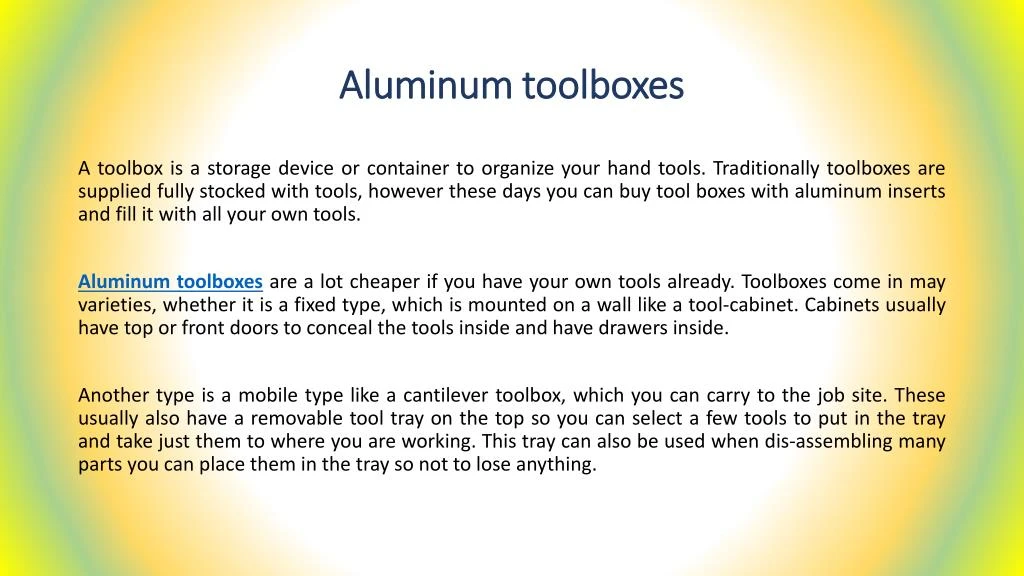 aluminum toolboxes