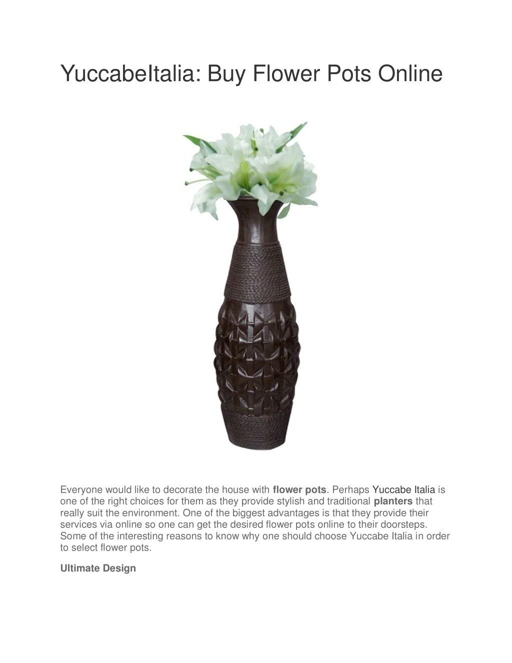 yuccabeitalia buy flower pots online