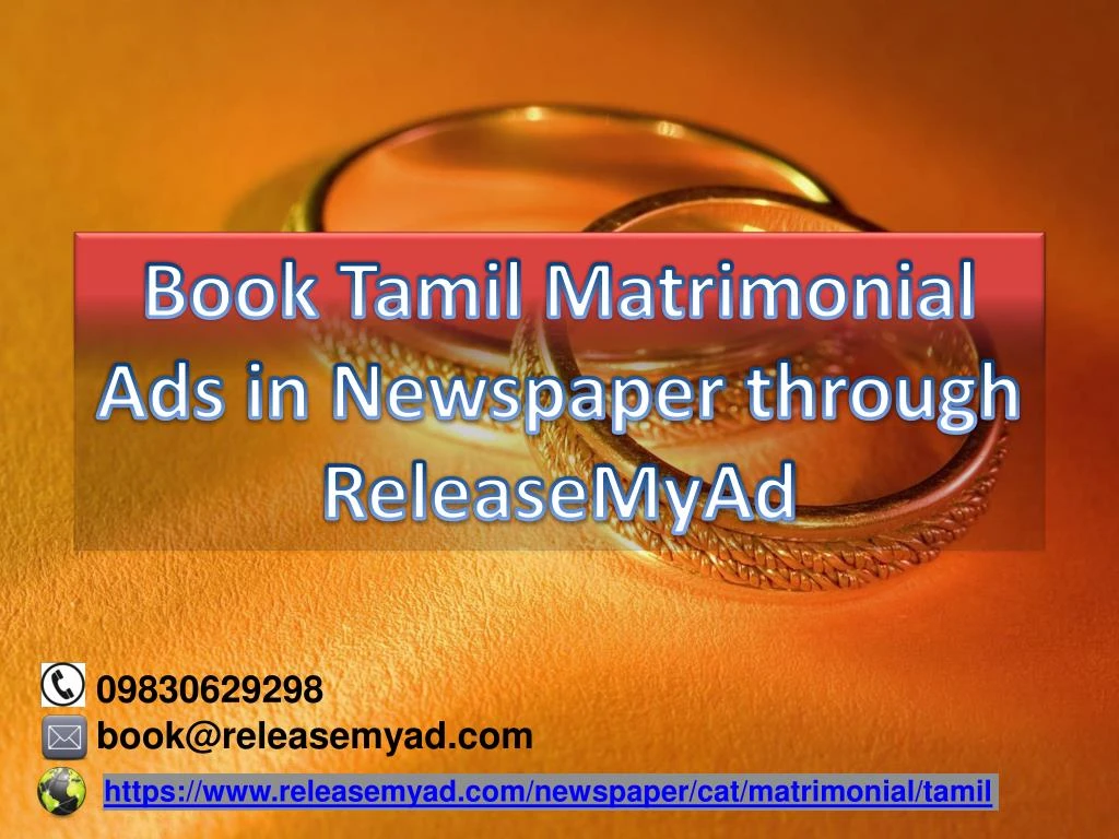 book tamil matrimonial ads in newspaper through
