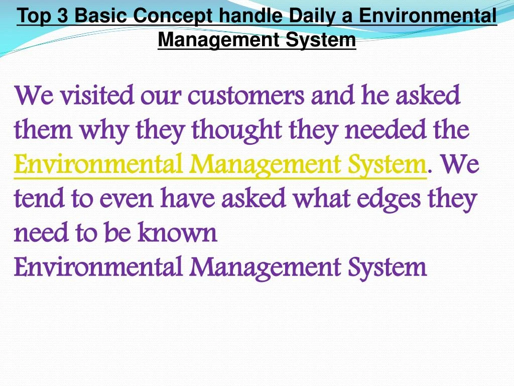 top 3 basic concept handle daily a environmental