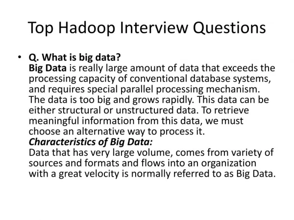 Essential Hadoop Interview Questions 2018-Learn Now!