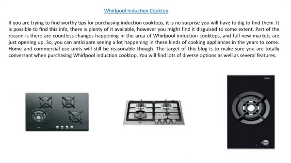 Whirlpool Induction Cooktop and Microwave For Your Kitchen