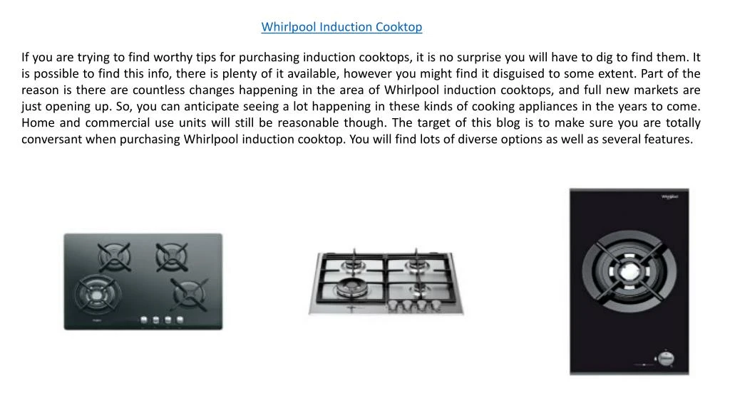 whirlpool i nduction cooktop
