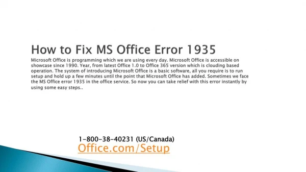 How to Fix MS Office Error 1935