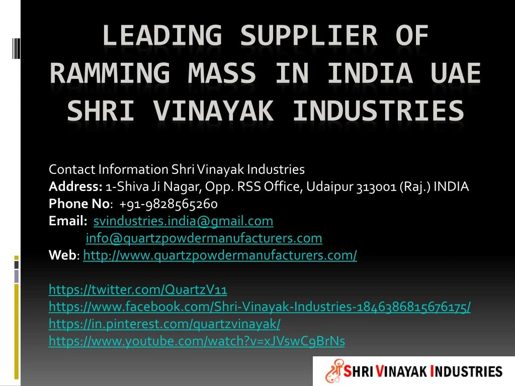 leading supplier of ramming mass in india uae shri vinayak industries