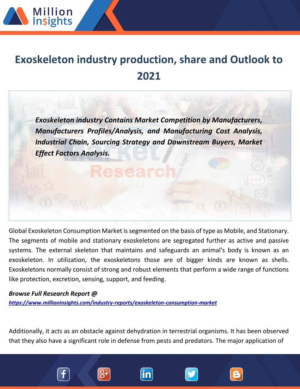 exoskeleton industry production share and outlook