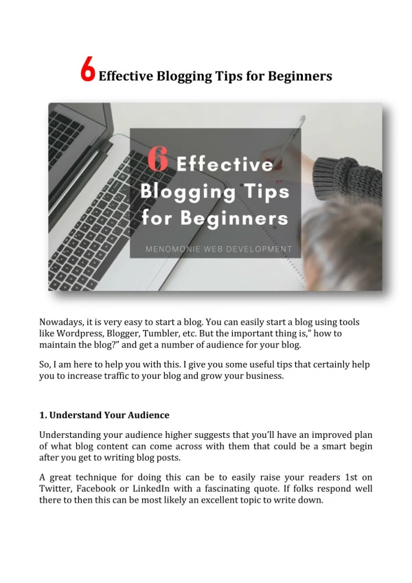 6 Effective Blogging Tips for Beginners