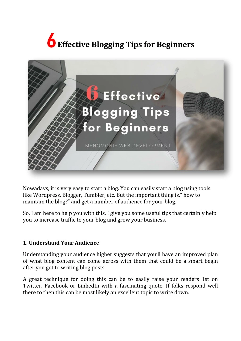 6 6 effective blogging tips for beginners
