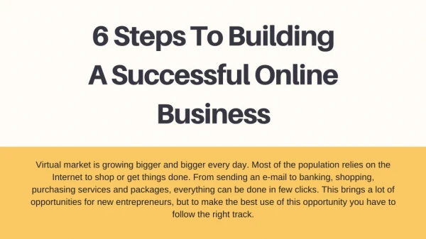 6 Steps to Building a Successful Online Business