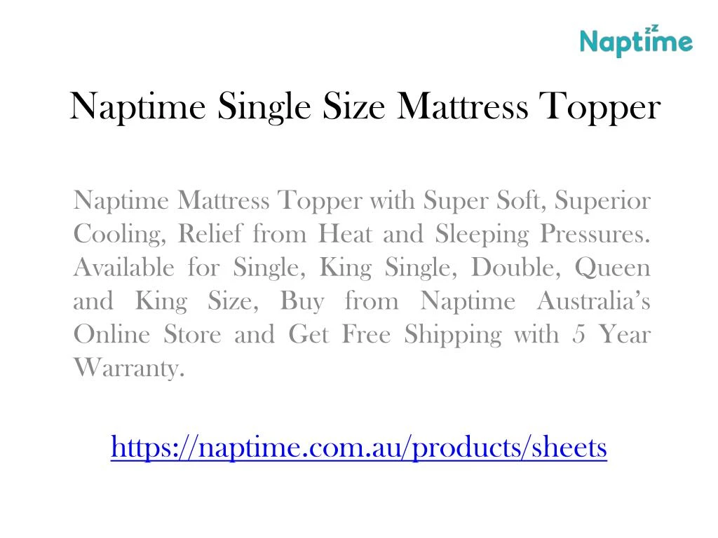 naptime single size mattress topper