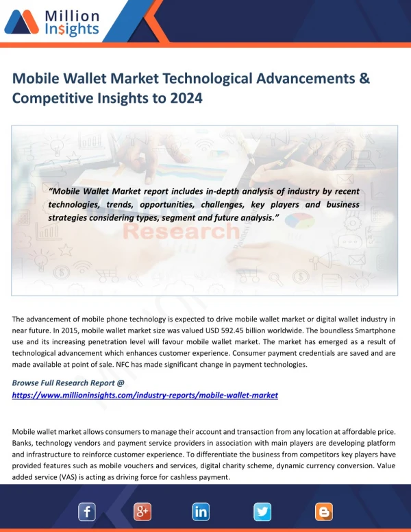 Mobile Wallet Market Technological Advancements & Competitive Insights to 2024