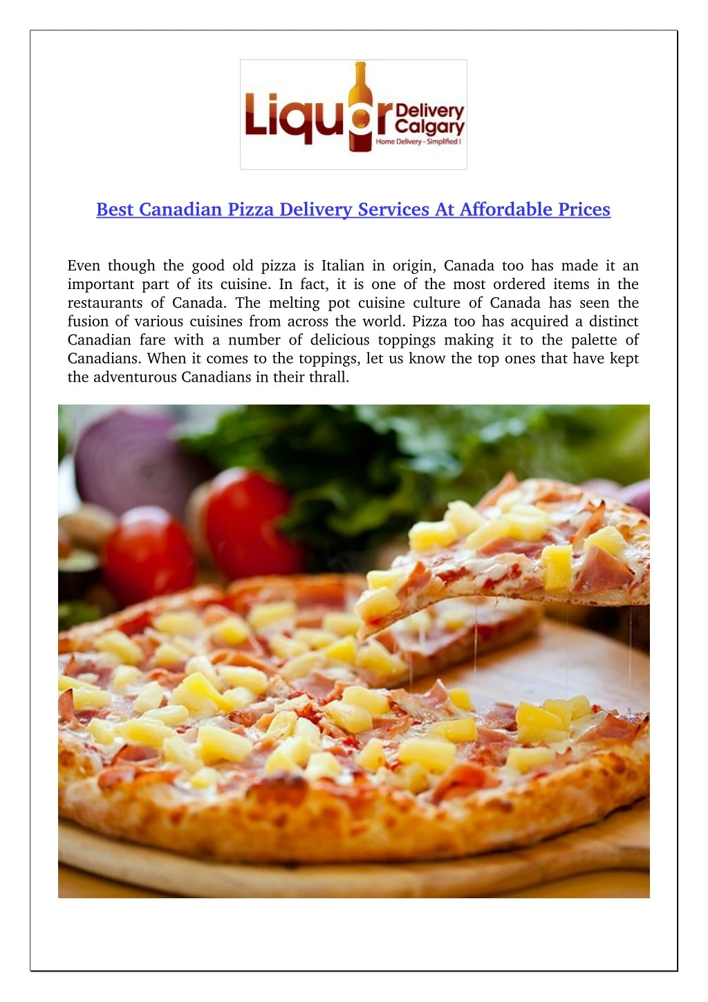 best canadian pizza delivery services