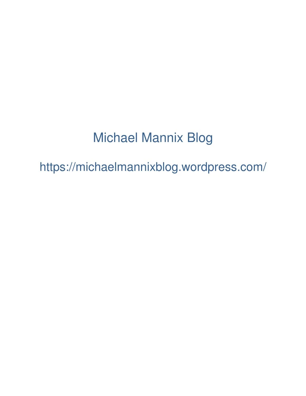 michael mannix blog https michaelmannixblog