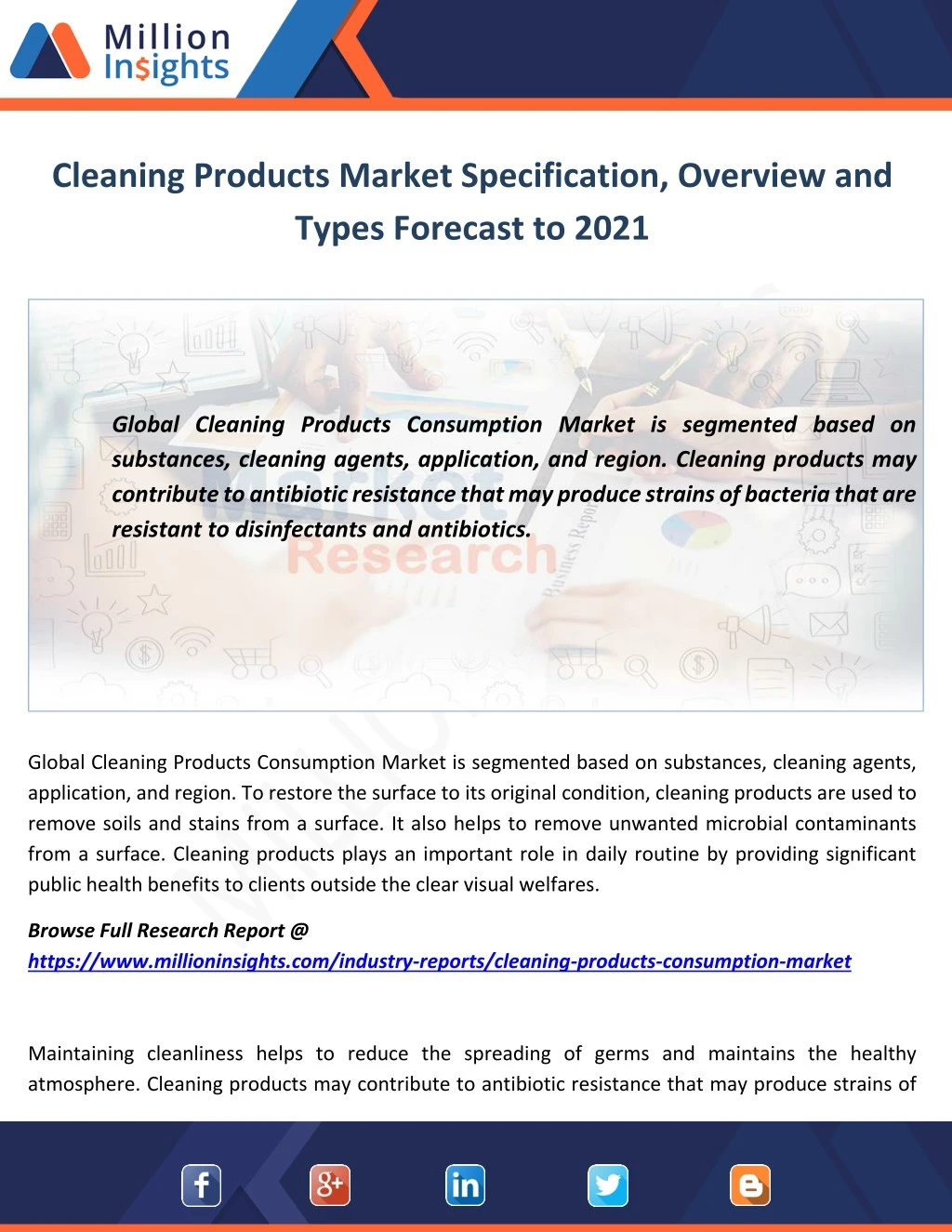 cleaning products market specification overview