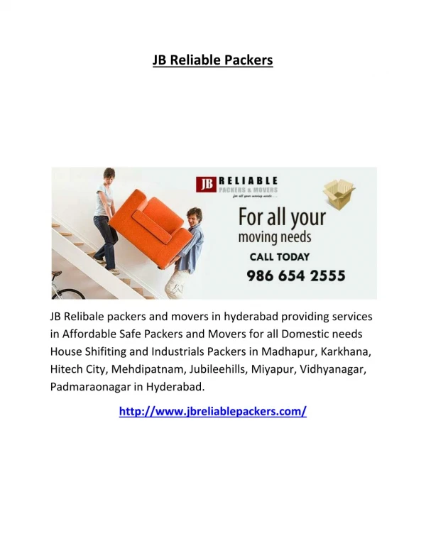 Office relocation Hyderabad | Office Movers Hyderabad : JB Reliable Packers