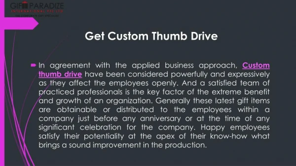 Get Custom Thumb Drive