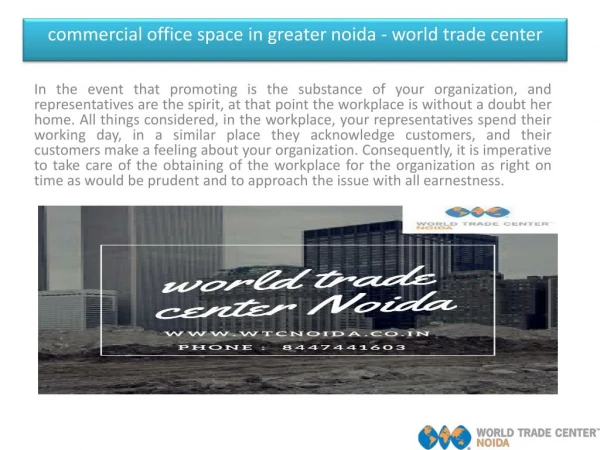 commercial office space in greater noida - world trade center