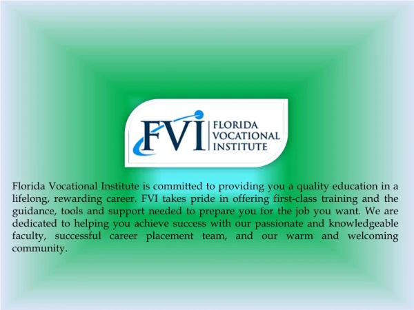 Patient Care Tech School-Pharmacy Technician School- FLORIDA VOCATIONAL INSTITUTE