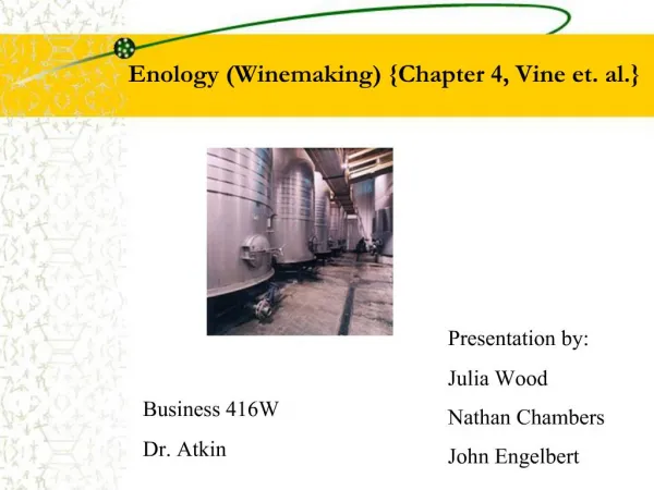 Presentation by: Julia Wood Nathan Chambers John Engelbert