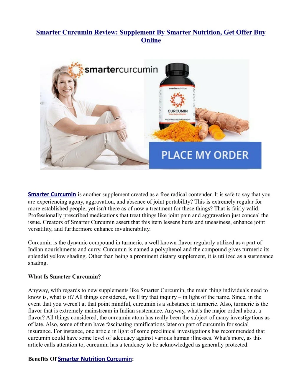 smarter curcumin review supplement by smarter