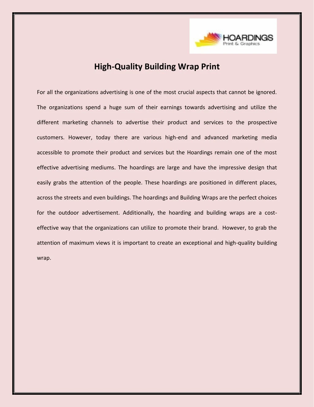 high quality building wrap print