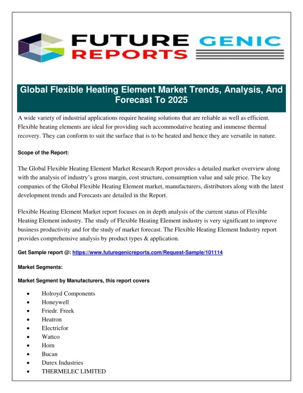 global flexible heating element market trends