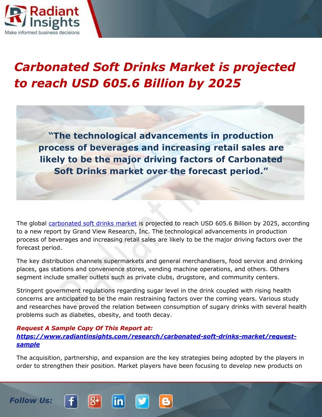 carbonated soft drinks market is projected