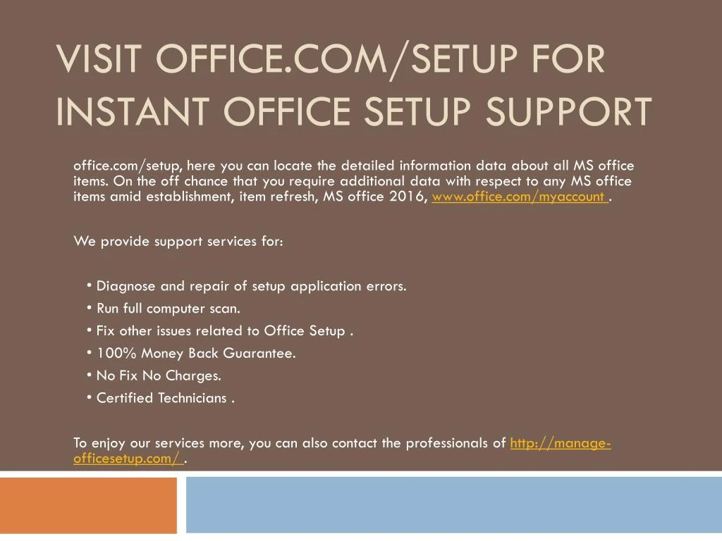 visit office com setup for instant office setup support