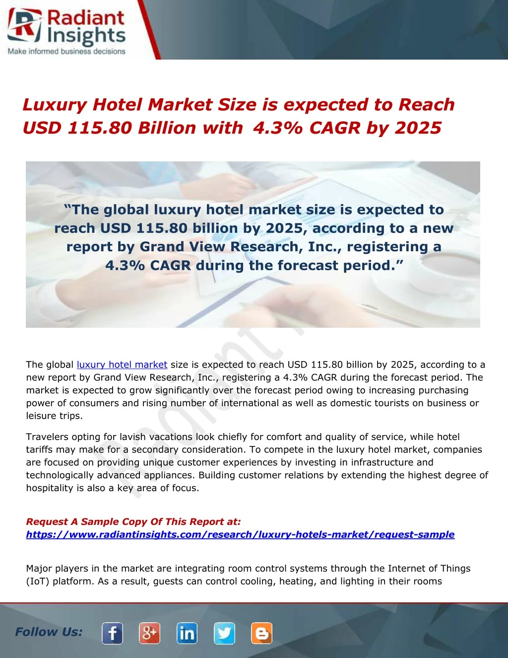 luxury hotel market size is expected to reach