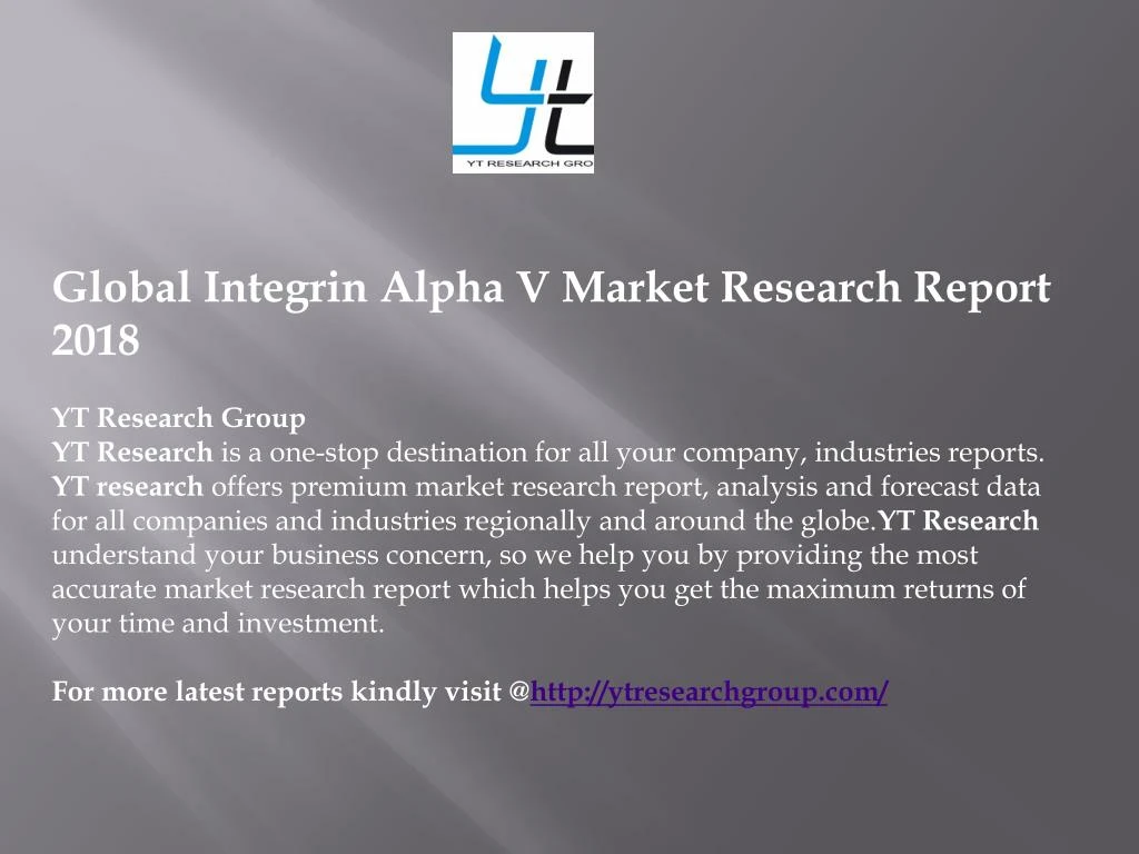 global integrin alpha v market research report