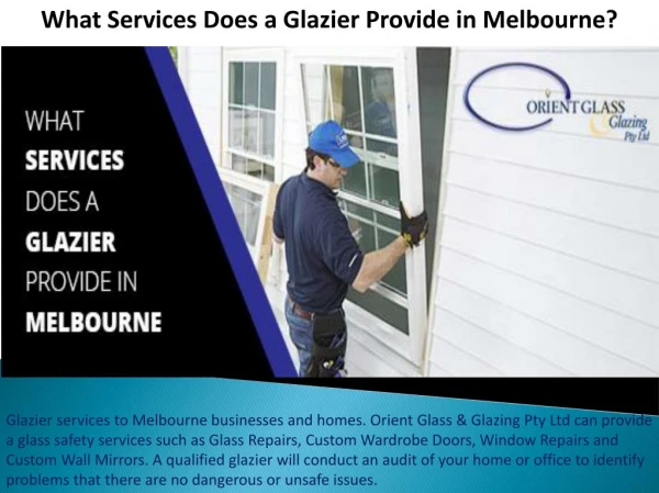 What Services Does a Glazier Provide in Melbourne?