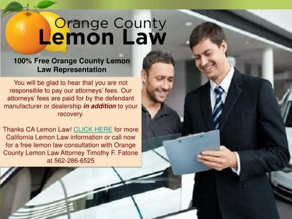 Orange County Lemon Attorney - Your Real Time Partner for Lemon Vehicle Offenses