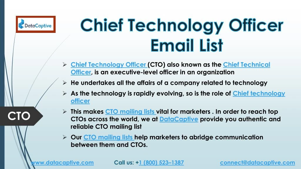 chief technology officer email list