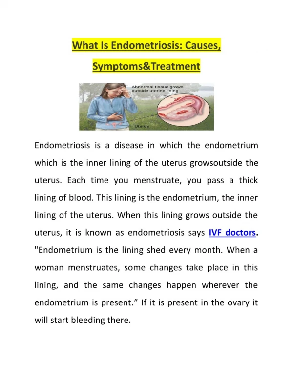 What Is Endometriosis: Causes, Symptoms&Treatment