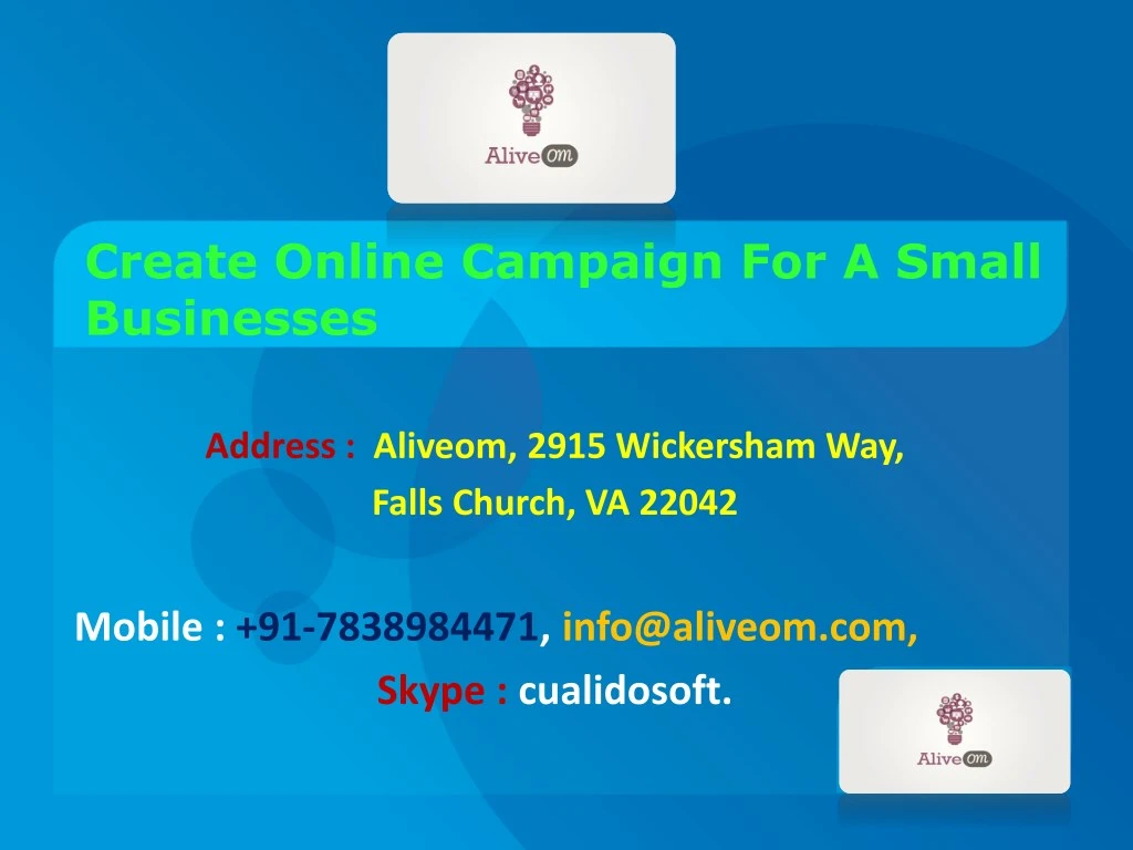 create online campaign for a small businesses