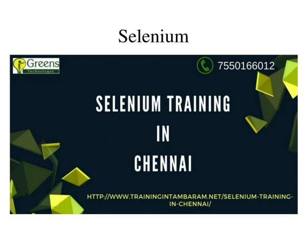 Selenium Training In Chennai