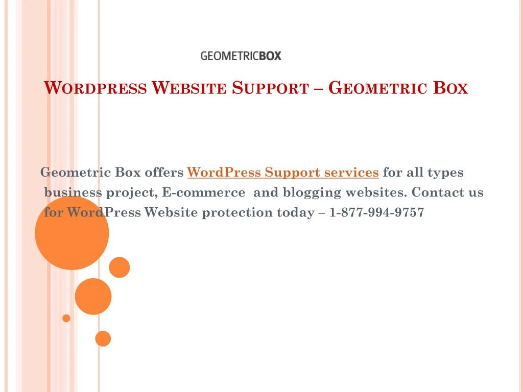 wordpress website support geometric box