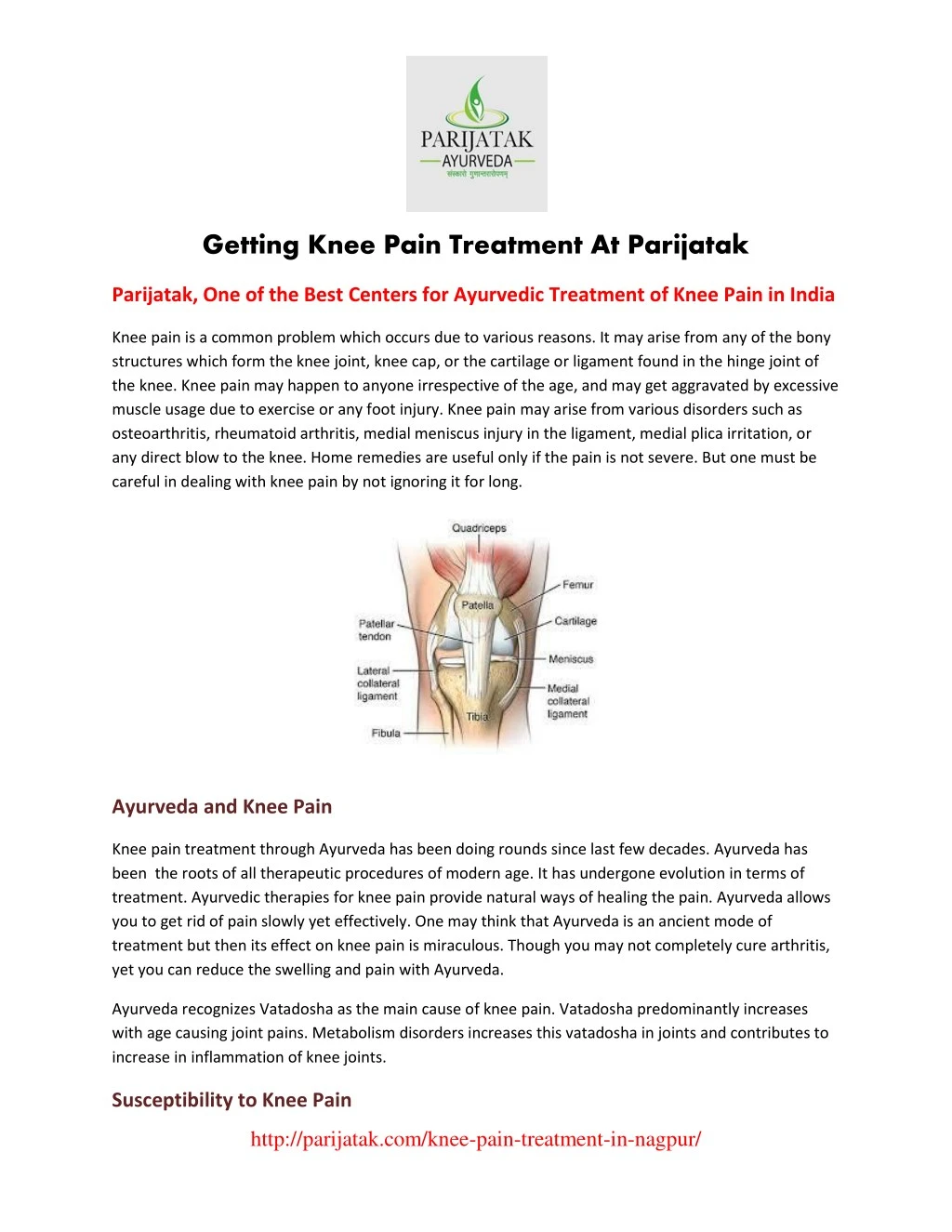 getting knee pain treatment at parijatak