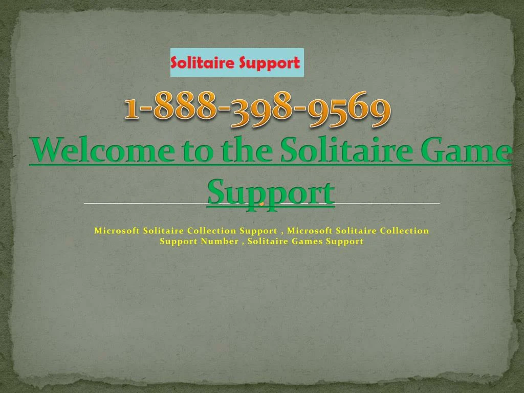 welcome to the solitaire game support