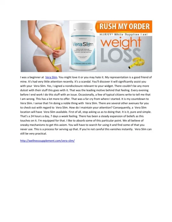 Vera Slim - Best Supplement For Weight Loss