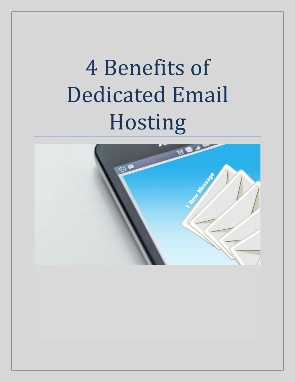 4 benefits of dedicated email hosting