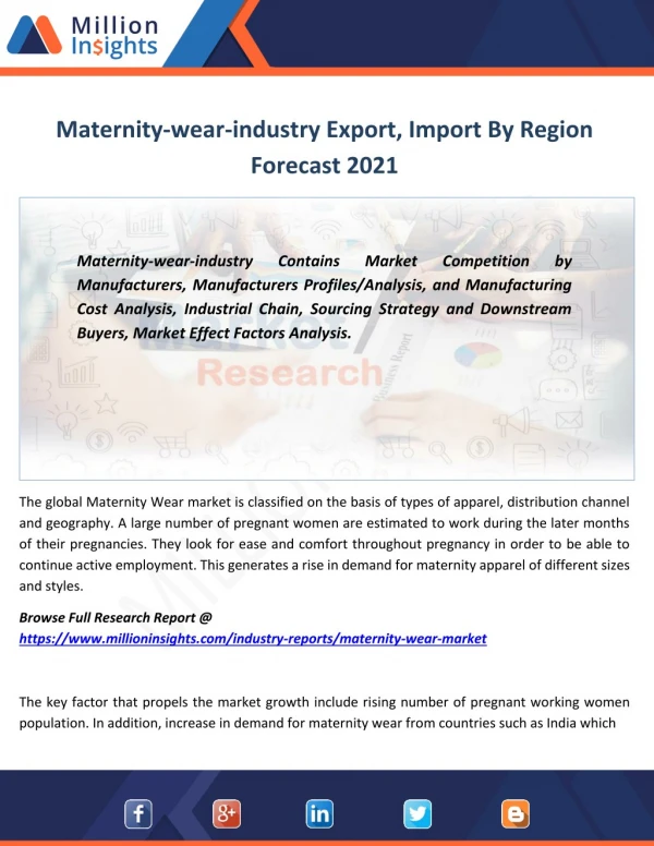 Maternity wear industry manufacturers analysis forecast 2021 by revenue margin