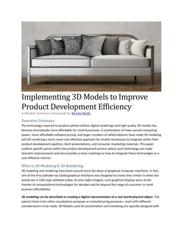 Implementing 3D Models to Improve Product Development Efficiency