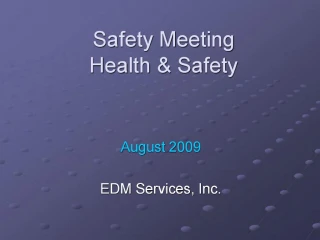Safety Meeting Health Safety - slide 1