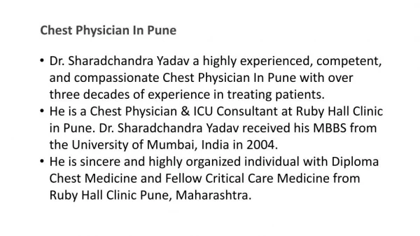 Chest Physician In Pune | Dr. Sharadchandra Yadav