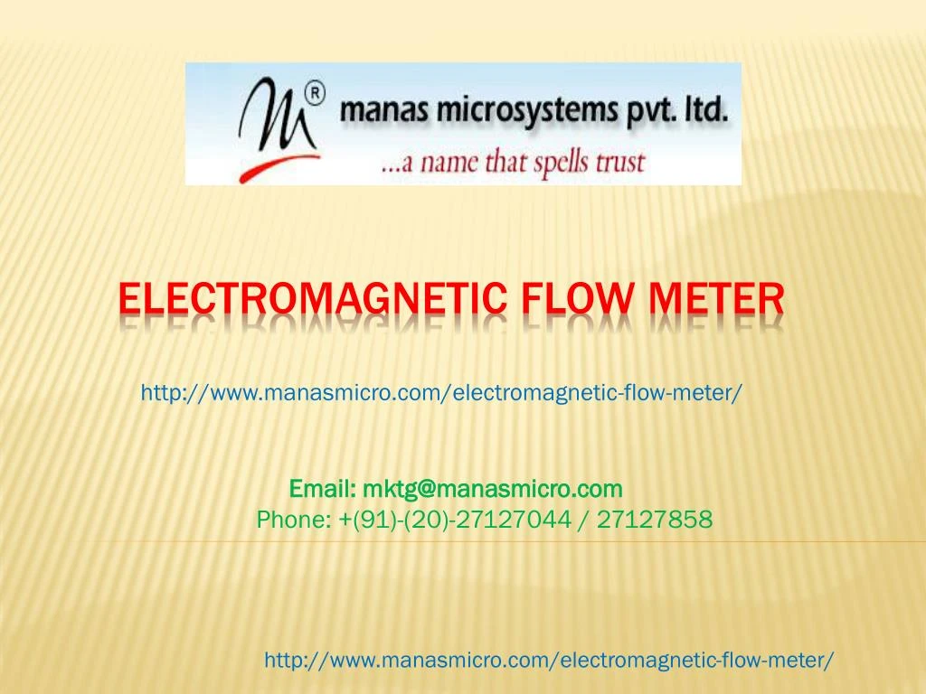http www manasmicro com electromagnetic flow meter