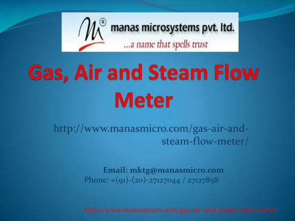 Gas, Air and Steam Flow Meter | Manas Microsystems Pvt. Ltd.