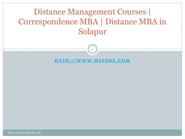 Distance Management Courses | Correspondence MBA | Distance MBA in Solapur