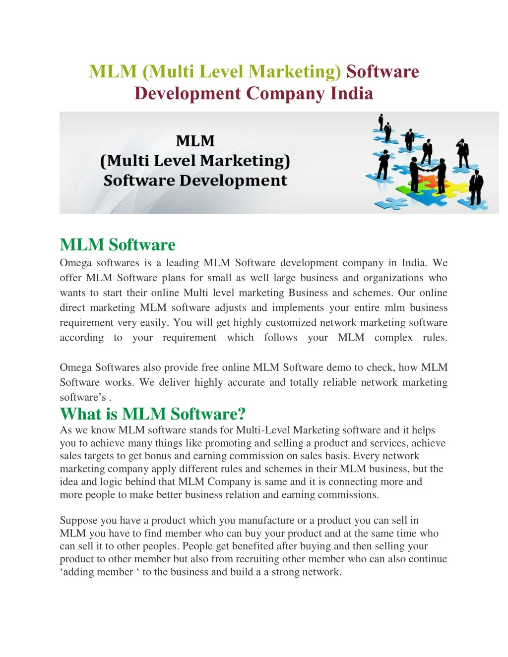 mlm multi level marketing software development